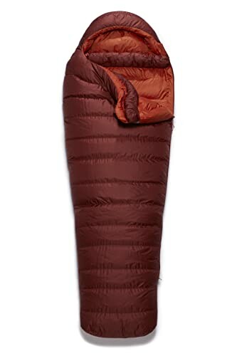 Brown sleeping bag with hood