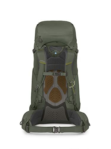 Green hiking backpack with adjustable straps and padded support