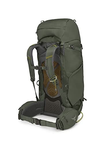 Green hiking backpack with adjustable straps and padded support