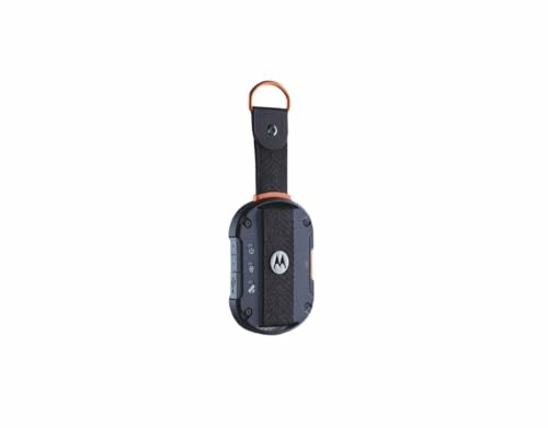 Motorola black walkie-talkie with a strap