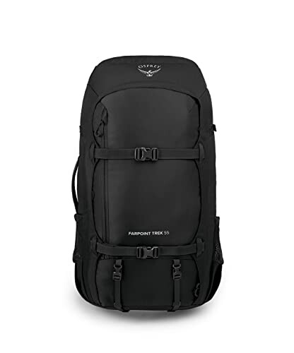 Osprey Farpoint Trek 55 black backpack front view